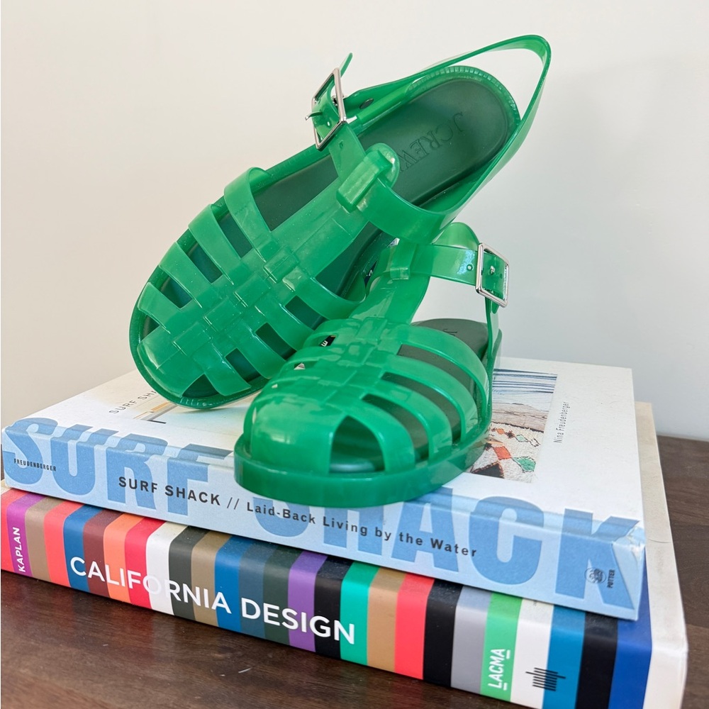 JCREW Jelly Sandals with Buckle Strap green